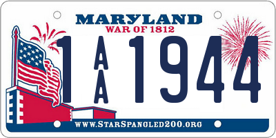 MD license plate 1AA1944