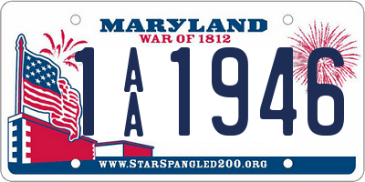 MD license plate 1AA1946