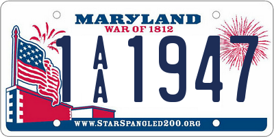 MD license plate 1AA1947