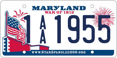 MD license plate 1AA1955