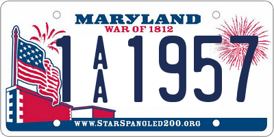 MD license plate 1AA1957