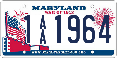 MD license plate 1AA1964