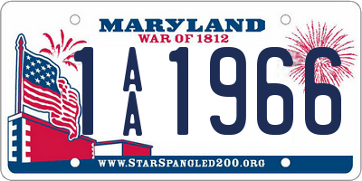 MD license plate 1AA1966