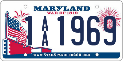 MD license plate 1AA1969