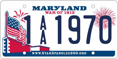 MD license plate 1AA1970
