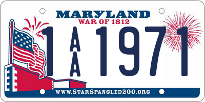 MD license plate 1AA1971