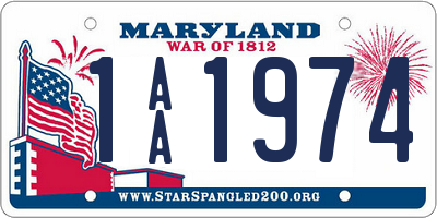 MD license plate 1AA1974