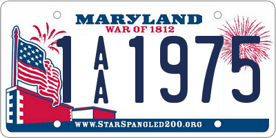 MD license plate 1AA1975