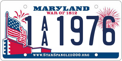 MD license plate 1AA1976