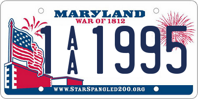 MD license plate 1AA1995