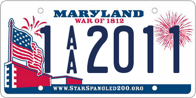 MD license plate 1AA2011