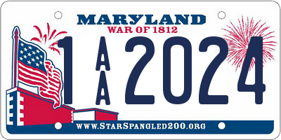 MD license plate 1AA2024