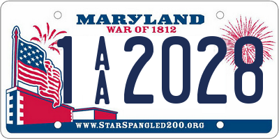 MD license plate 1AA2028