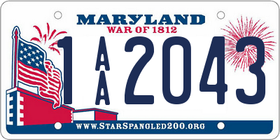 MD license plate 1AA2043