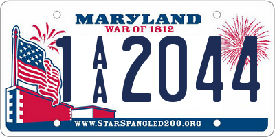 MD license plate 1AA2044