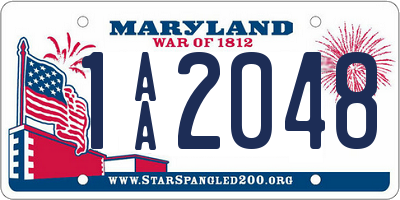 MD license plate 1AA2048