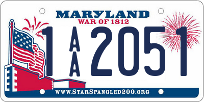 MD license plate 1AA2051