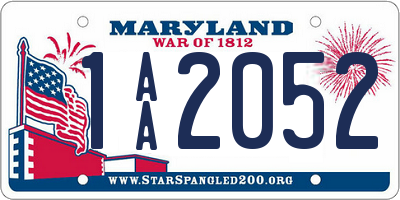 MD license plate 1AA2052