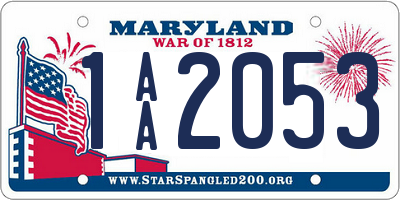 MD license plate 1AA2053