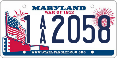 MD license plate 1AA2058