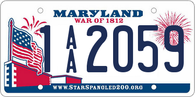 MD license plate 1AA2059