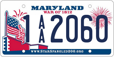 MD license plate 1AA2060