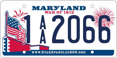 MD license plate 1AA2066