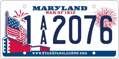 MD license plate 1AA2076