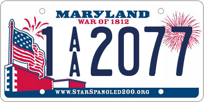 MD license plate 1AA2077