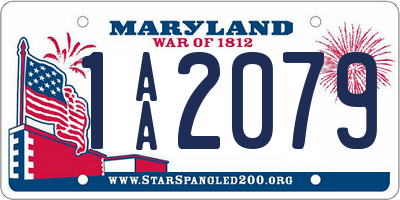 MD license plate 1AA2079