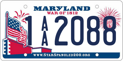 MD license plate 1AA2088