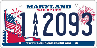 MD license plate 1AA2093