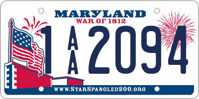 MD license plate 1AA2094