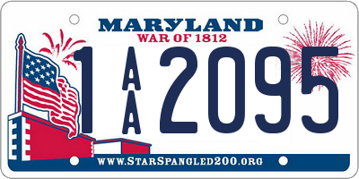 MD license plate 1AA2095