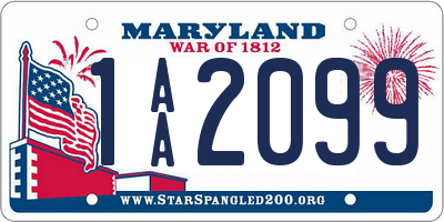 MD license plate 1AA2099