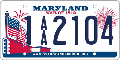 MD license plate 1AA2104