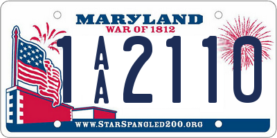 MD license plate 1AA2110