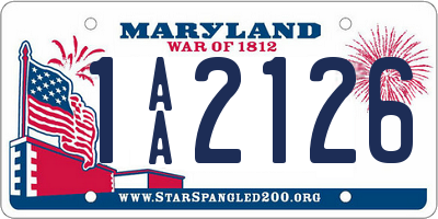 MD license plate 1AA2126