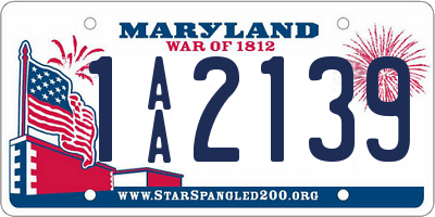MD license plate 1AA2139