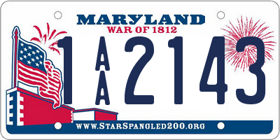 MD license plate 1AA2143