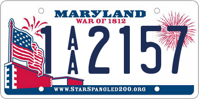 MD license plate 1AA2157