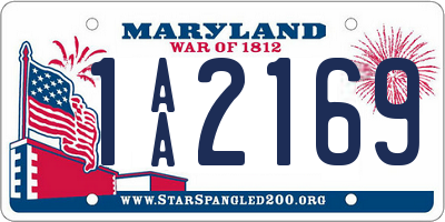 MD license plate 1AA2169