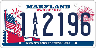 MD license plate 1AA2196