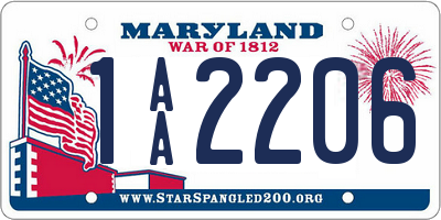 MD license plate 1AA2206