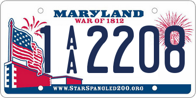 MD license plate 1AA2208