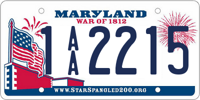 MD license plate 1AA2215