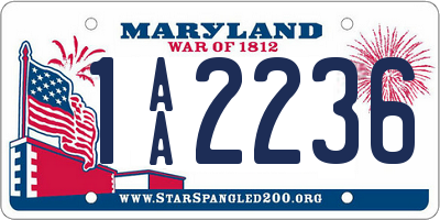 MD license plate 1AA2236