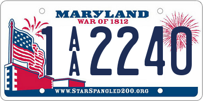 MD license plate 1AA2240