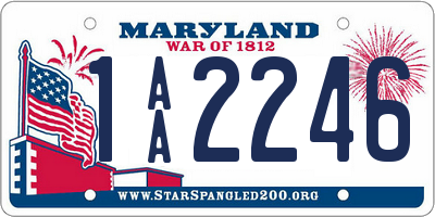 MD license plate 1AA2246