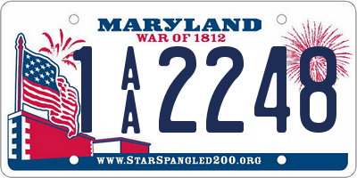MD license plate 1AA2248